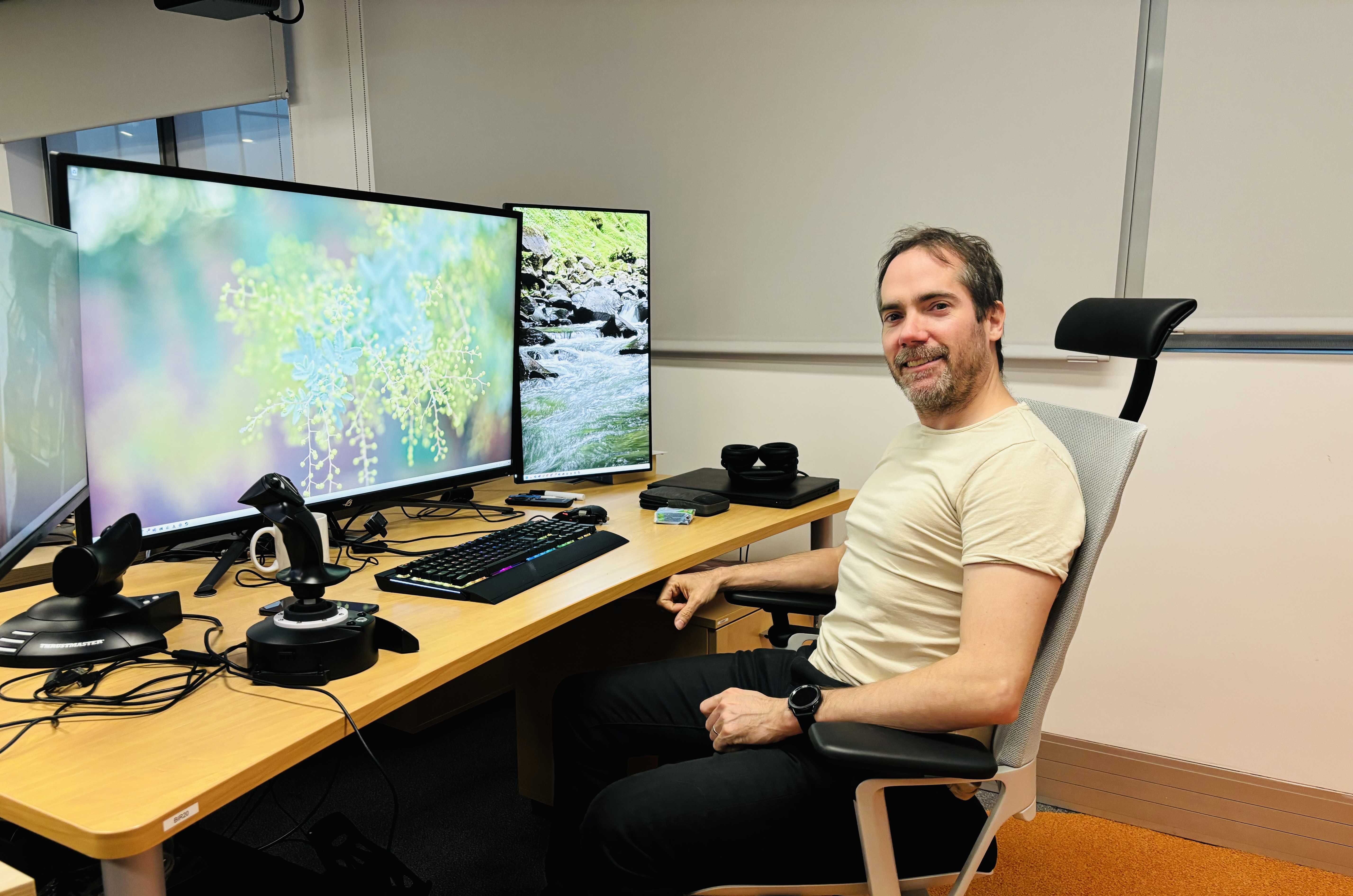 Janos at his desk